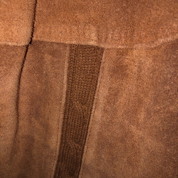 Vintage 80’s Rust Suede Leather and Acrylic Sweater Jacket in EUC Size XL - Picture 4 of 7